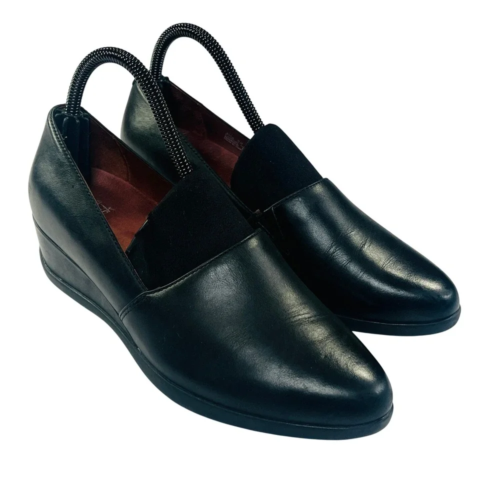 Dansko Shanda Shoes Womens 38/7.5-8‎ Black Leather Waterproof Wedge Heel Comfort - Picture 12 of 12